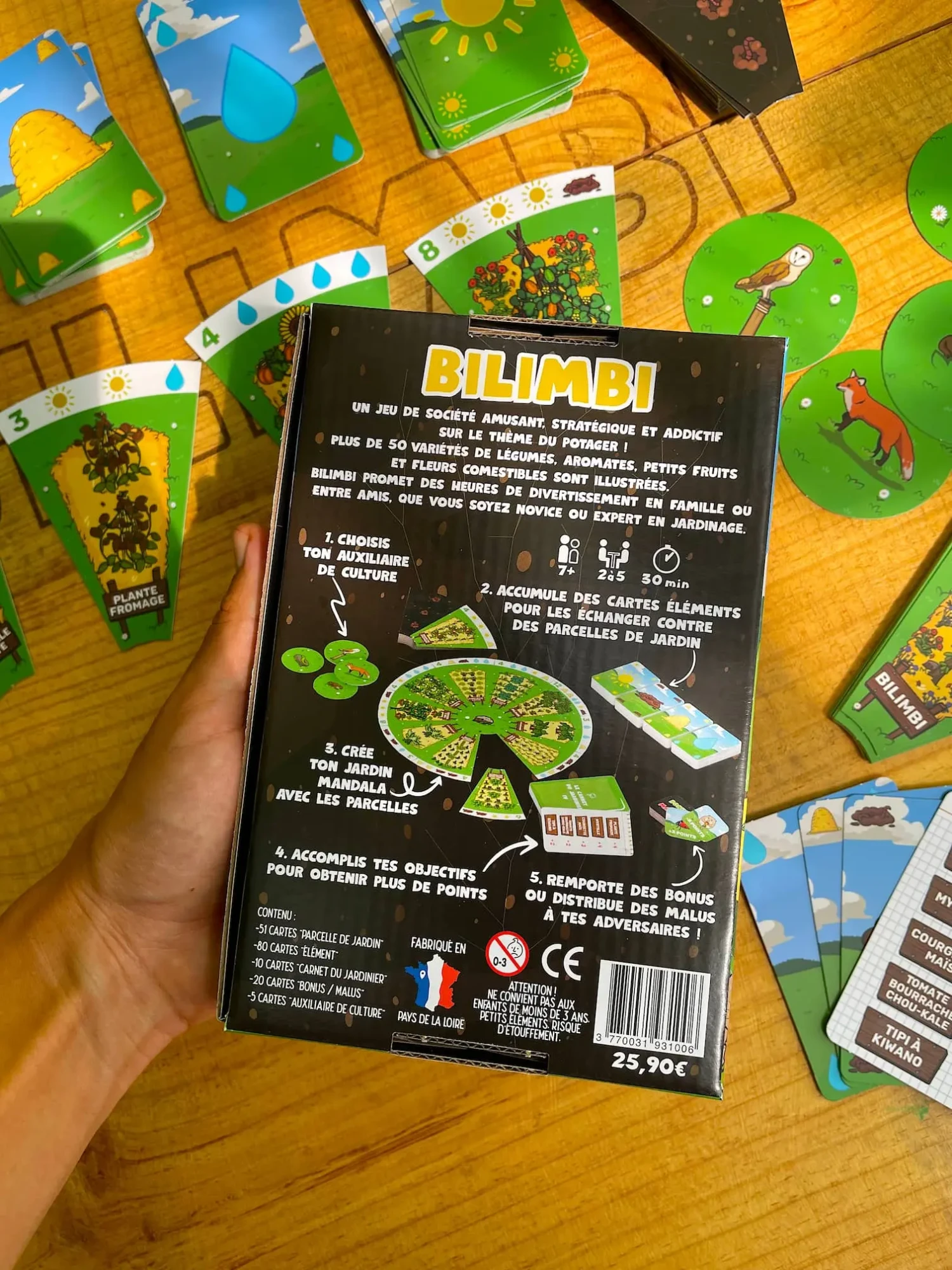 Jeu de société potager Bilimbi dos